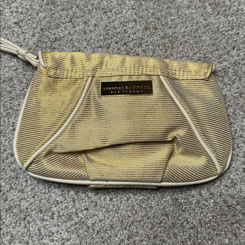 Loeffler Randall for Target Gold Metallic Rosette Wristlet Clutch